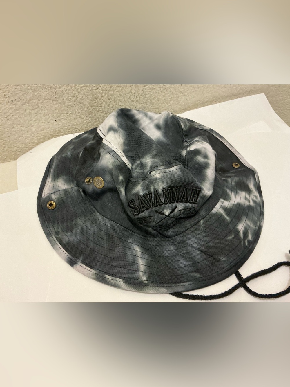 Savannah Black & Gray Tie-Dye Bucket Hat S/M